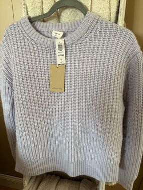 Wilfred Free Clement Blue Ribbed Crewneck Sweater